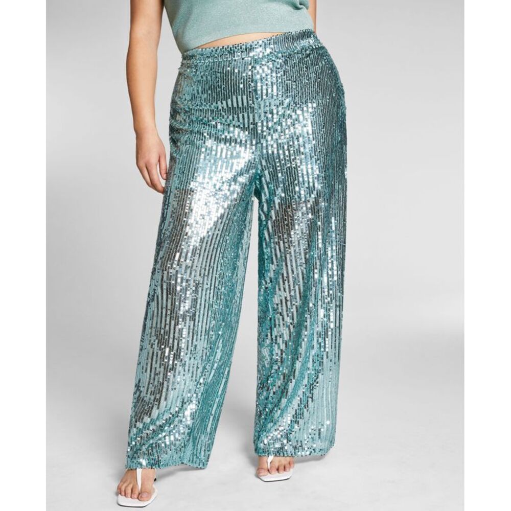 Jeannie Mai X Inc Plus Size Sheer Sequin Pants
